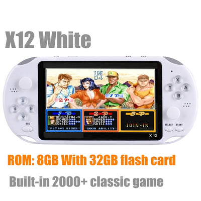 全新X12 PLUS Retro Game掌上游戏机内置2000+经典游戏便携式迷你视频播放器7.1英寸IPS屏幕8G + 32G