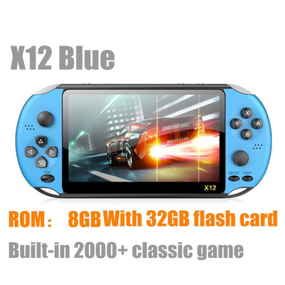 全新X12 PLUS Retro Game掌上游戏机内置2000+经典游戏便携式迷你视频播放器7.1英寸IPS屏幕8G + 32G